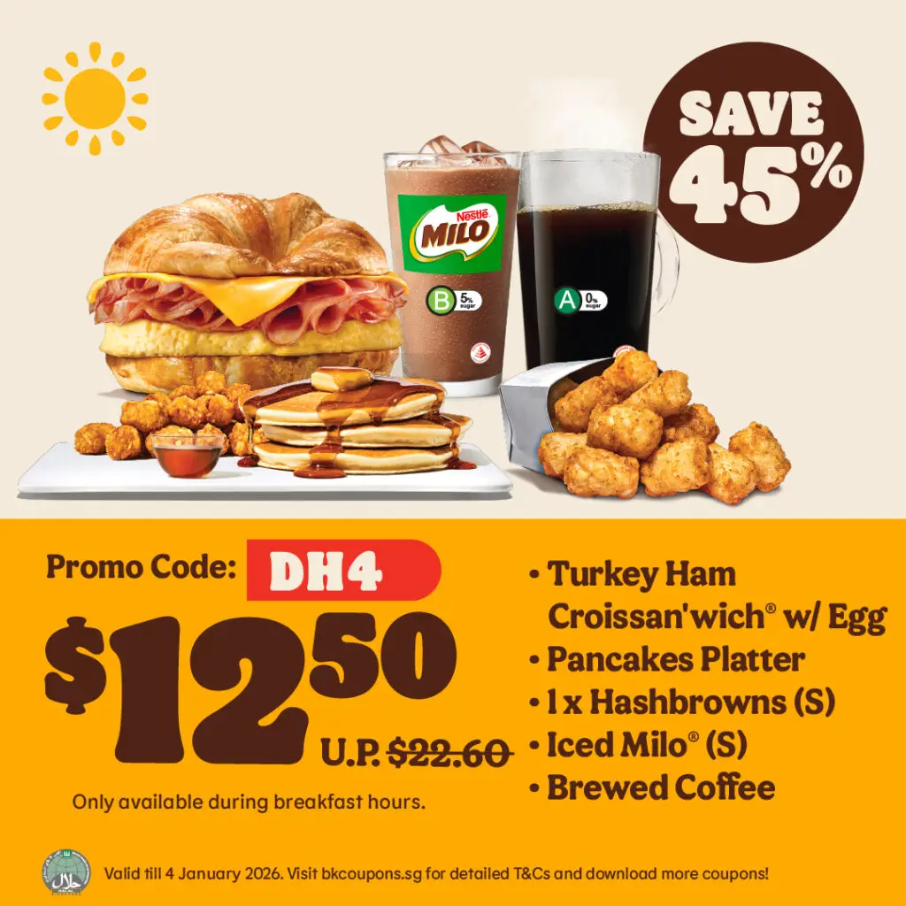 Croissan’wich & Pancake Bundle with Coffee + Milo ($12.50)
