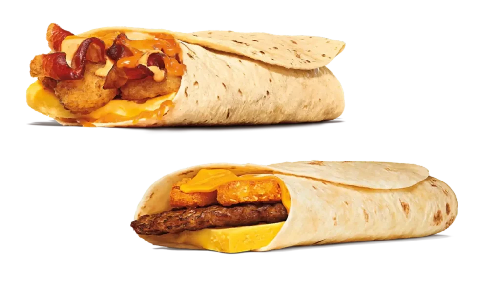 burger king breakfast menu with pictures - burritos