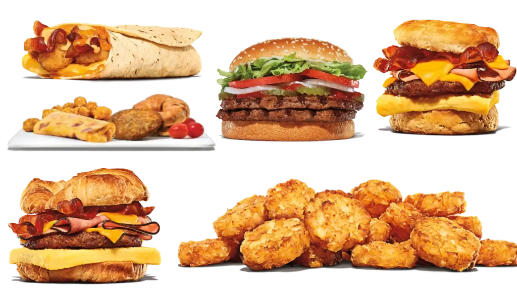 burger king breakfast menu with pictures - breakfast meals